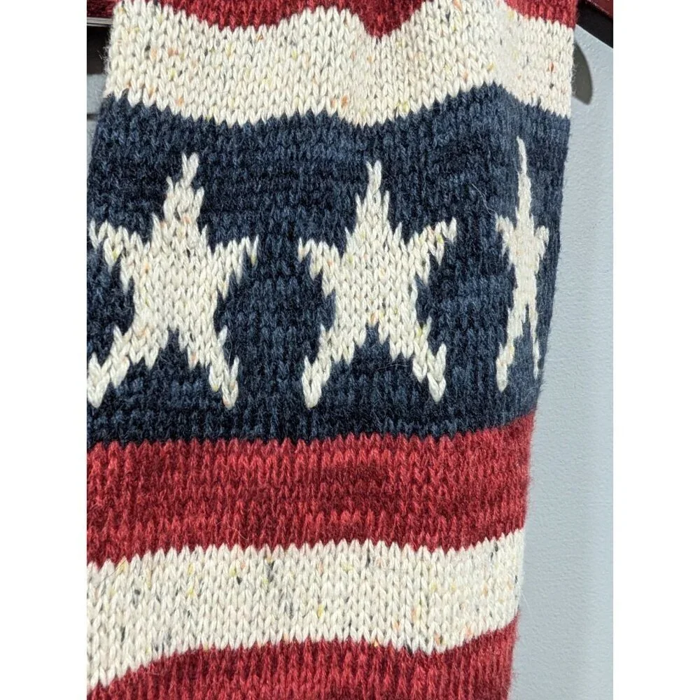 MUKLUKS American Flag Infinity Sweater Scarf Red Blue Stars Stripe Patriotic